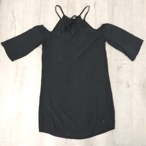 Brownie Gray Open-Shoulder Dress.